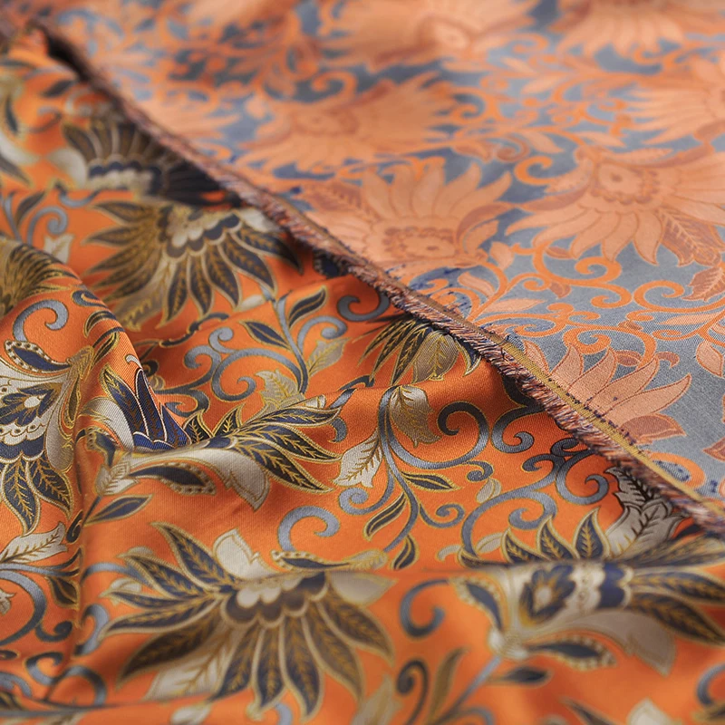 

(phoenix tail) Pure silk Song Jin ultra wide 150cm high-end customized cheongsam silk fabric silk cloth