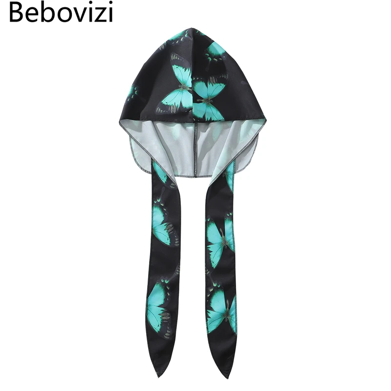 

Men's Cashew Flower Print Satin Durags Bandanna Turban Wigs Pirate Hat Fashion Women Silky Durag Headwear Headband Accessories