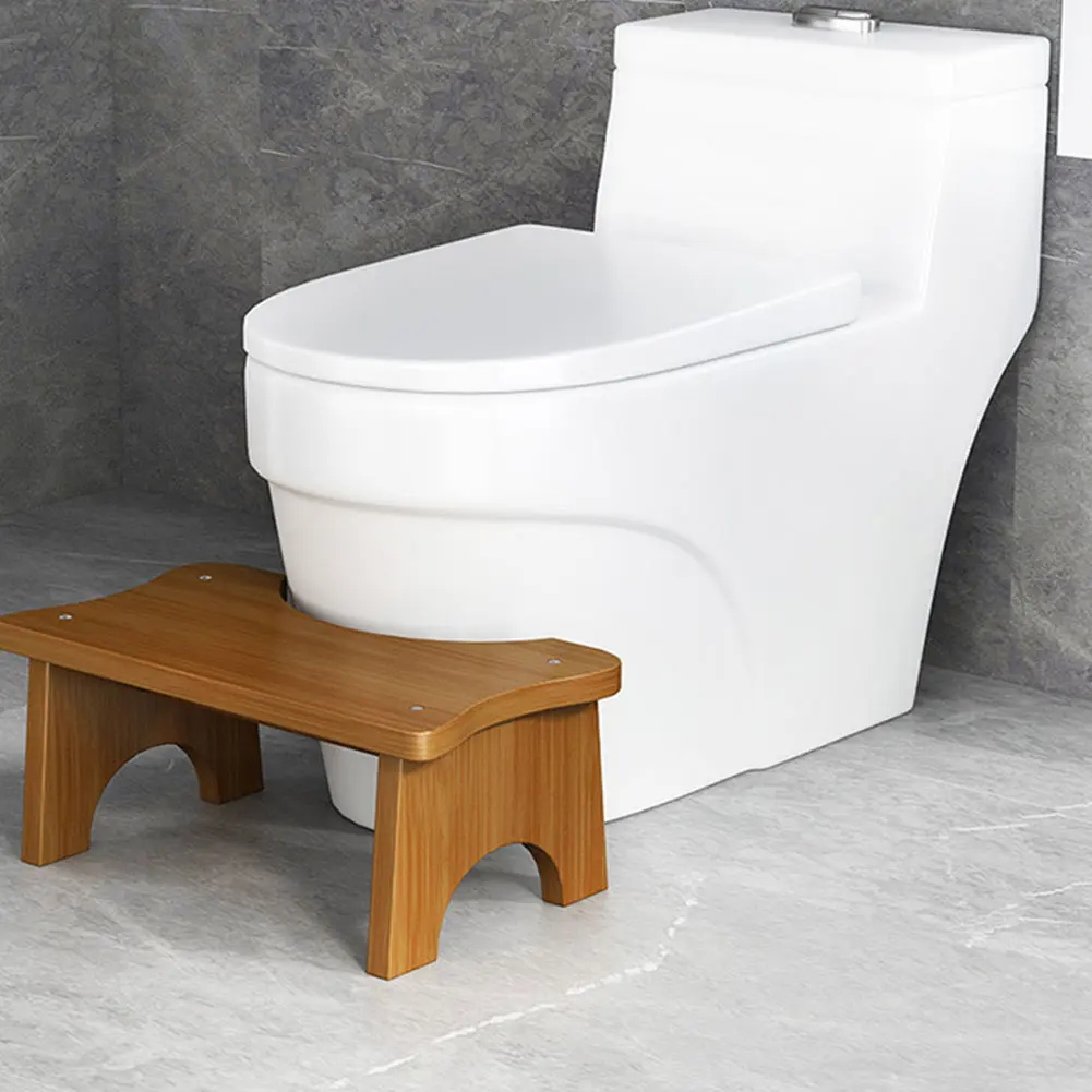 

Household Bamboo Toilet Stool Comfortable Simple C Shape Practical For Pooping Kids Adults Home Bathroom 35 Degrees Sitting