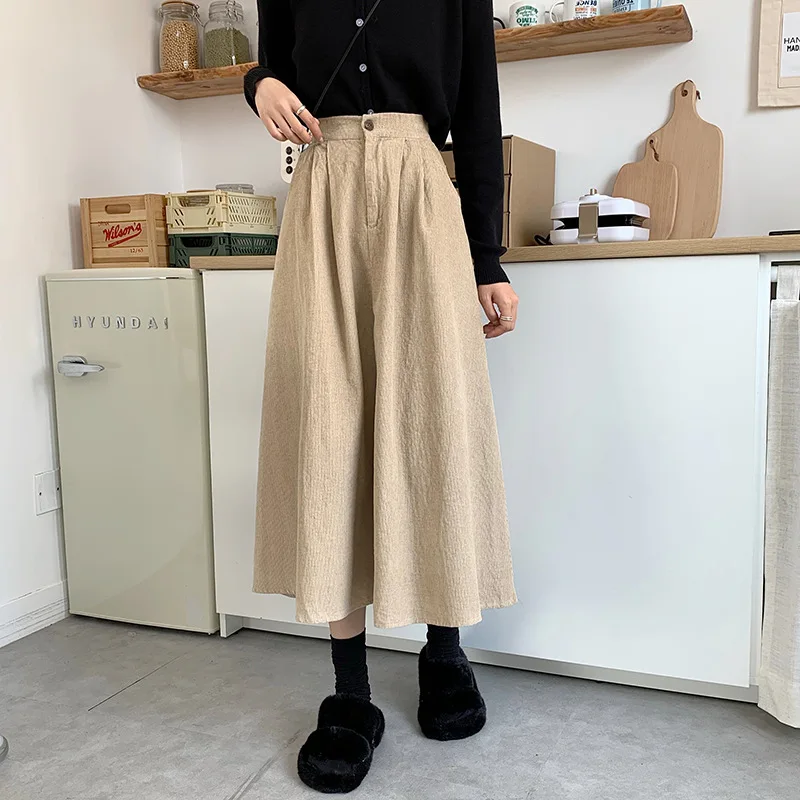 

Women's High Quality Winter Corduroy Drape And Good Skirt Women Elegant Fashion Party Office Skirts Solid High Waist Skirts