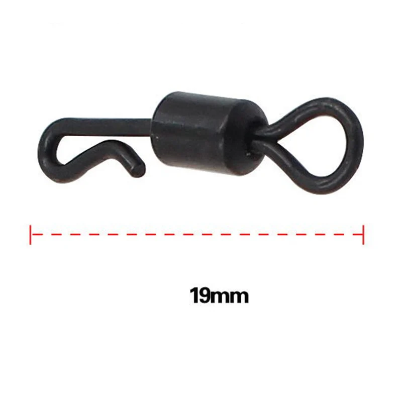 

10pcs Black Quick Change Swivels for Carp Fishing Size 4# Fishing Terminal