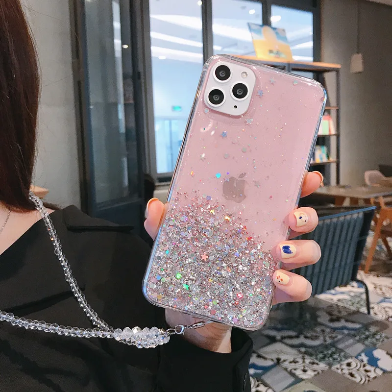 Для iPhone 11 чехол Блестящий Звездное небо цвет для Pro Max 7 8 8Plus Xs XR телефонные чехлы