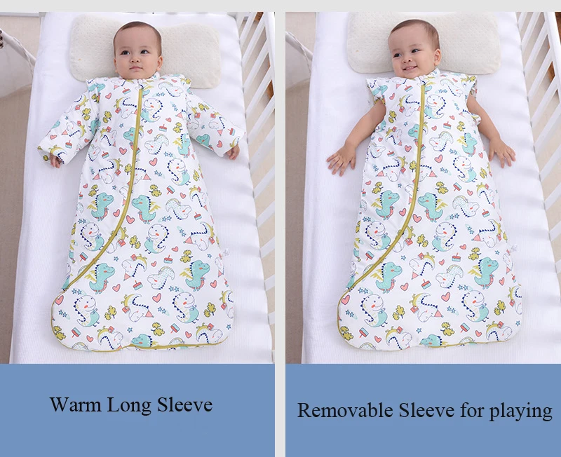 Спальный мешок для новорожденных съемный рукав детский конверт зимняя пеленка