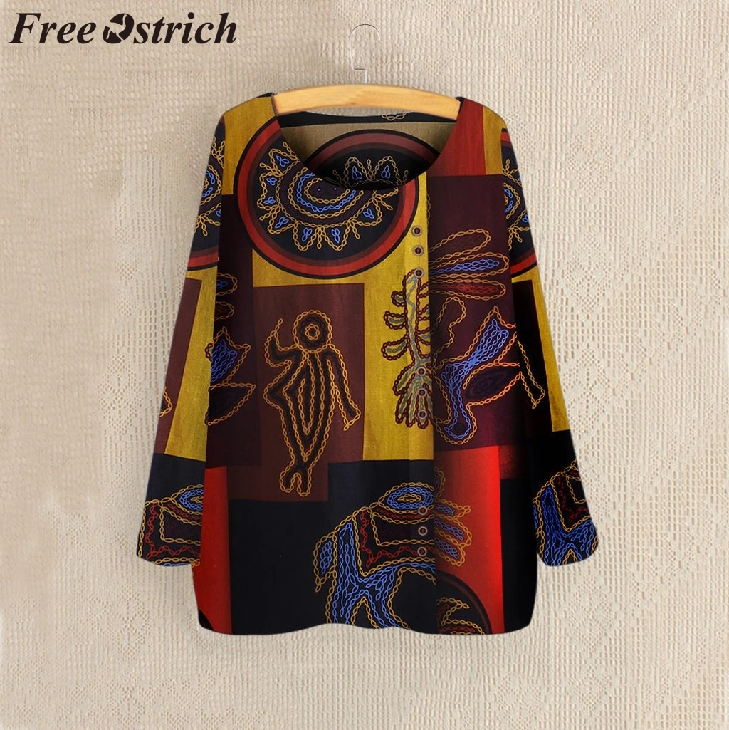 Бесплатная Страусиные Женские топы и блузки в национальном стиле с