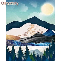 gatyztory 60x75cm frame picture by numbers for adults children handpainted diy gift mountain landscape paint crafts