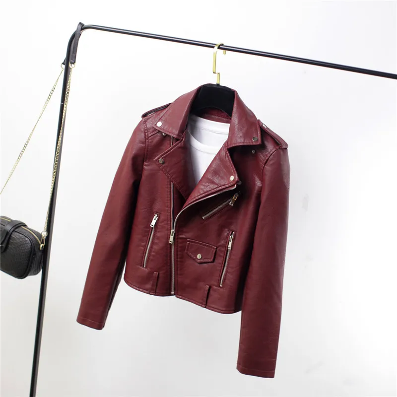 2019 осенне Весенняя женская куртка из искусственной кожи мотоциклетная модная