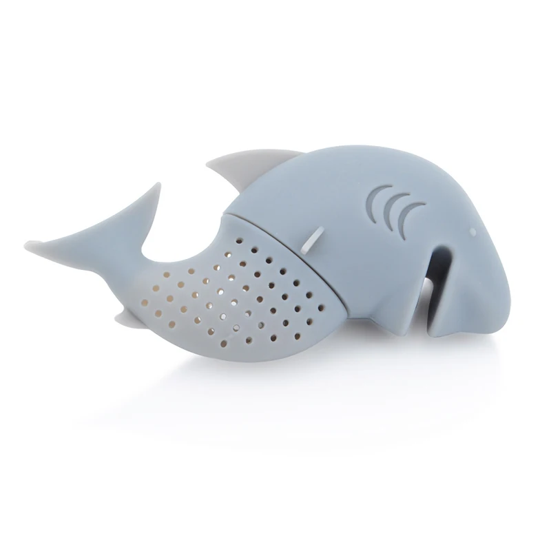 Силиконовый Фильтр для чая в форме акулы милая чайная Ситечка листьев россыпью