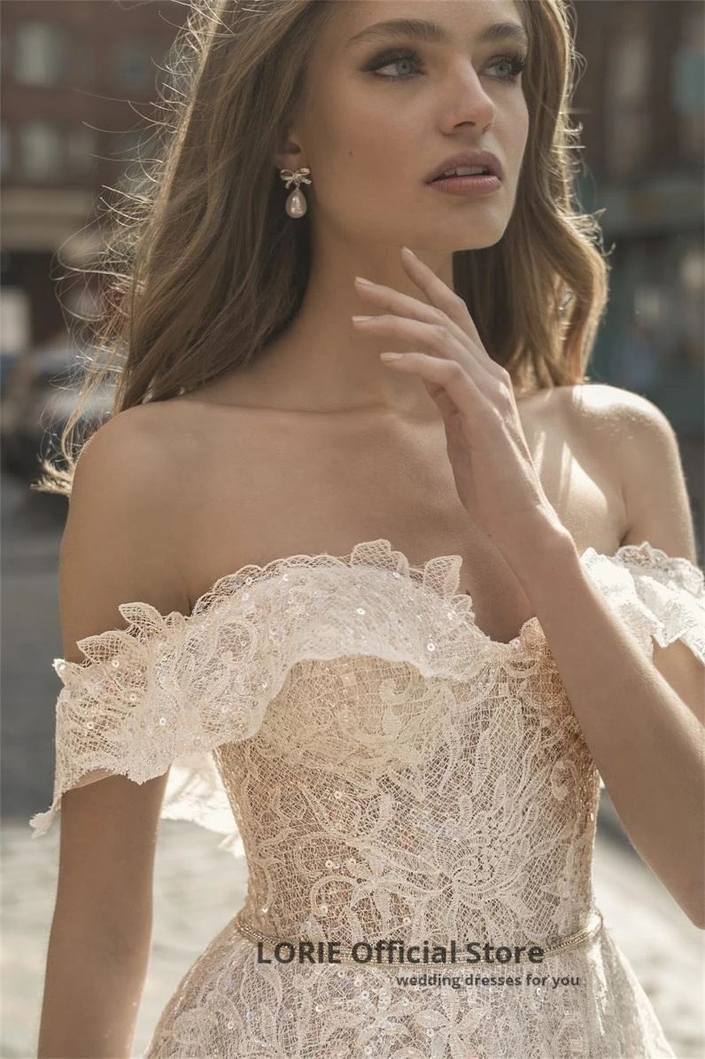 LORIE 2020 богемные свадебные платья в стиле бохо с открытыми плечами и аппликацией