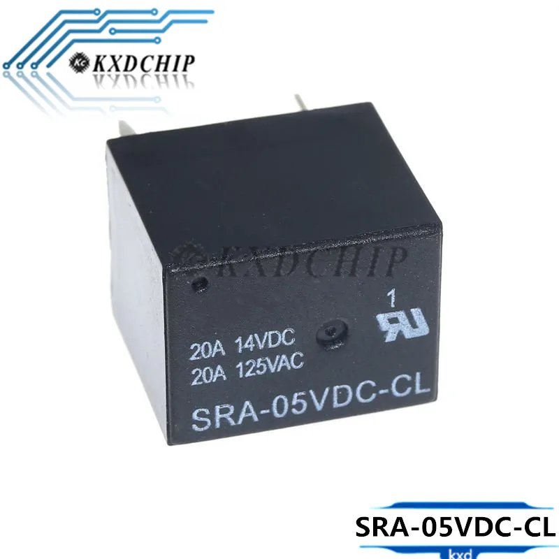 100 шт./лот реле SRA 05VDC CL мощности 5 Pin DC 5V 250VAC 5PIN черный автомобильное