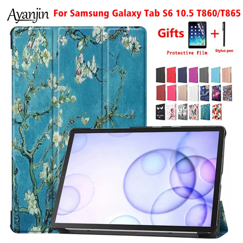 Умный чехол для Samsung Galaxy Tab S6 10 5 дюймов 2019 SM T860 T865 планшет тонкий защитный + пленка