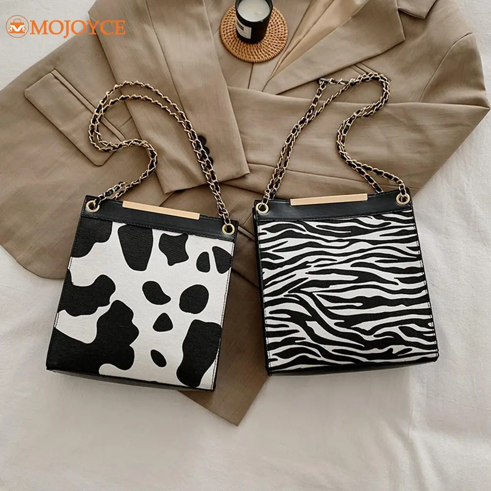 

Casual Chain Handbag Women Top-handle Purse Vintage Animal Print Crossbody Bags Fashion Exquisite Shopping Bag