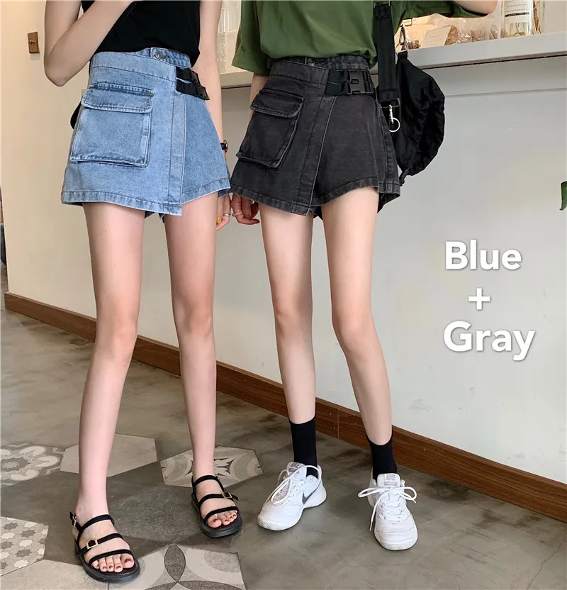 Джинсовые шорты с высокой талией Женские широкие брюки Новинка 2020 года Корейский