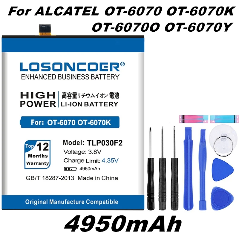 Аккумулятор для телефона TLP030F1 TLP030F2 4950 мач BlackBerry DTEK60 Alcatel One Touch Idol 4S с |Аккумуляторы