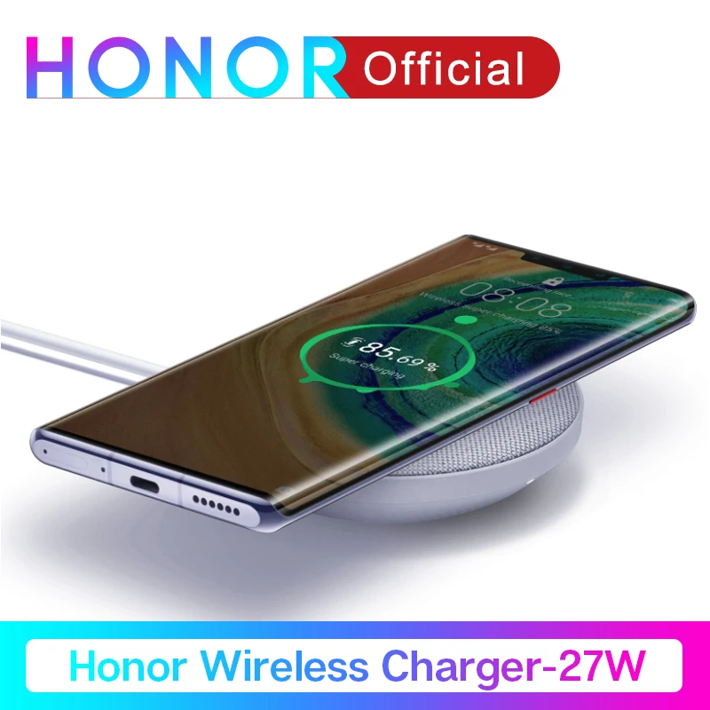Оригинальное Беспроводное зарядное устройство Honor QI Max 27 Вт суперзарядка Huawei