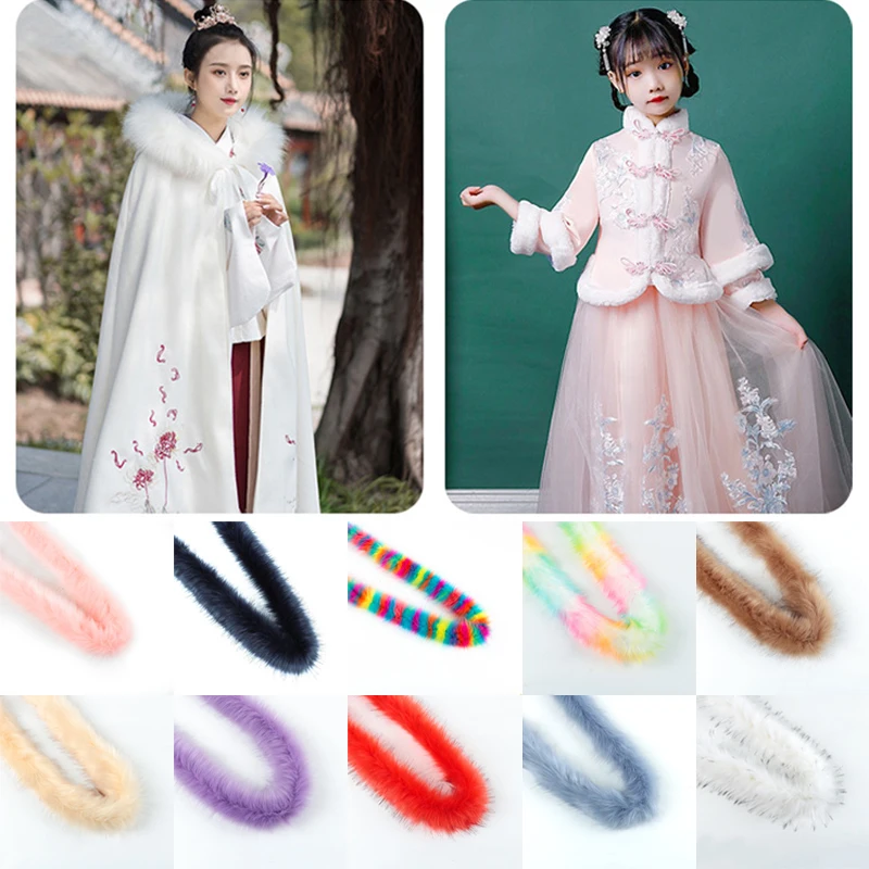 1M Artificial Mink Fur Ribbon Trim Tapes DIY Fluffy Faux Strips For Down Jacket Decor Sewing Coat Hood Clothing Materials | Дом и сад