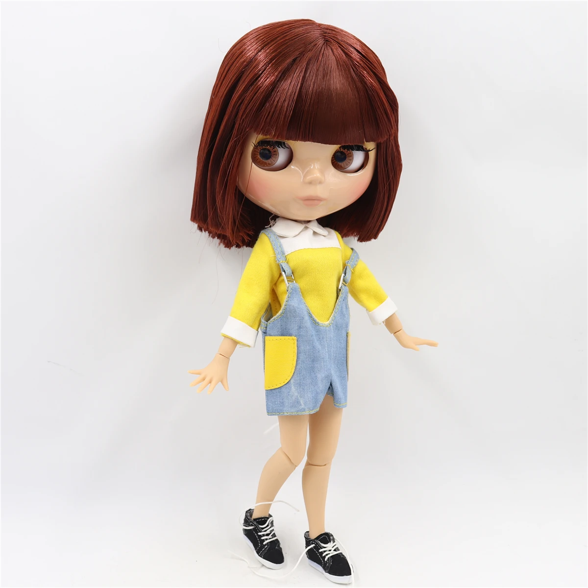 Фабрика blyth кукла bjd шарнир тела белая кожа bjd 30 см матовый лица резные губы с бровей индивидуальные лица