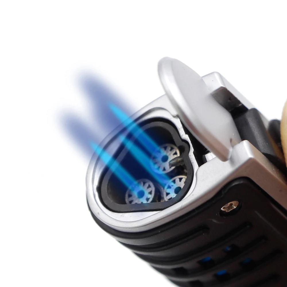 COHIBA 3 фонарь прикуриватель для сигар легче чем газ Бутан с синим пламенем