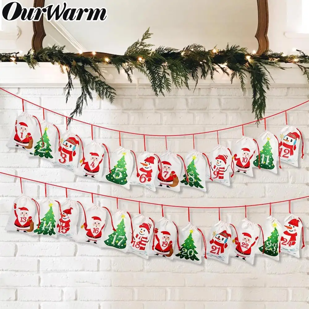 Сумка OurWarm на 24/31 дней Рождественский Адвент-украшение для календаря DIY