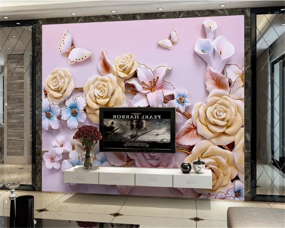 Золотая фольга beibehang с тиснением на заказ роспись Настенные обои для гостиной