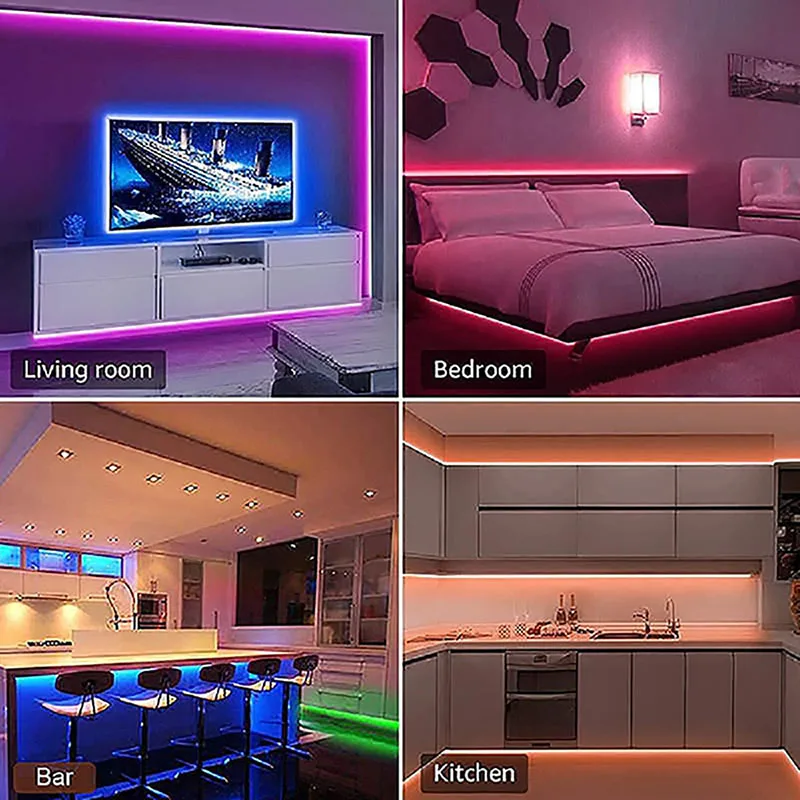 

20M 5050 Led Strip DC12V RGB Flexible Tape Led Ribbon Led Strip Light With IR Remote For Home Kitchen Christmas Party Dec