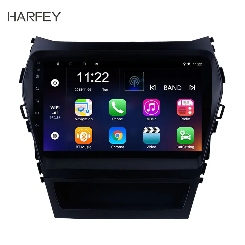 Автомагнитола Harfey 2DIN Android 10 0 GPS 9 дюймов радио для Hyundai IX45 SantaFe 2013 2014 2015 2016 2017