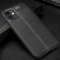 soft tpu case for iphone 12 pro case leather texture silicone phone cover for apple iphone 12 pro business coque iphone 12 pro