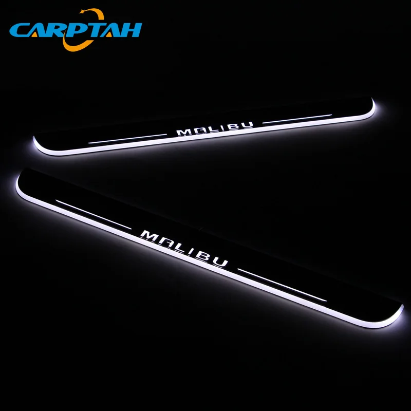 Carptah Moving LED Car Light Door Sill Scuff Plate Pathway Dynamic Streamer Welcome Lamp For Chevrolet Malibu 2015-2017 2018