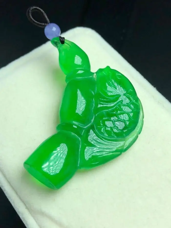 Подвеска из натурального бирманского Изумрудного cyprinoid lotus root амулет