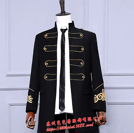 European American Cross-border Singers Hosts Dress Suits Black Court Stage Performances Suit Men Blazer Masculino 2 Piece Terno | Мужская