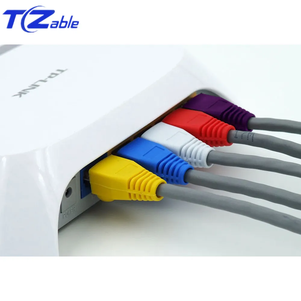 100 шт. сетевой обтекатель RJ45 разные цвета CAT5E CAT6 кабель Ethernet сброс натяжения