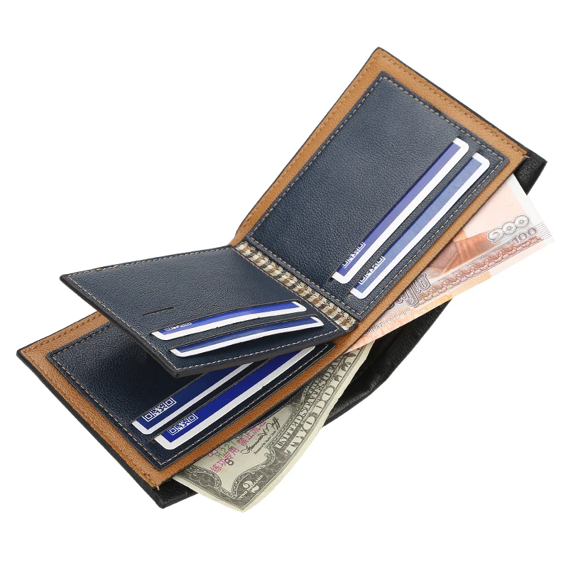 Мужской кошелек Винтажный кожаный брендовый Роскошный короткие тонкие мужские