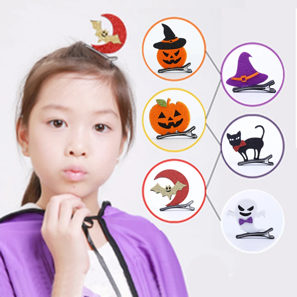 Милая миниатюрная заколка для волос на Хэллоуин девочек мультяшная шляпа с