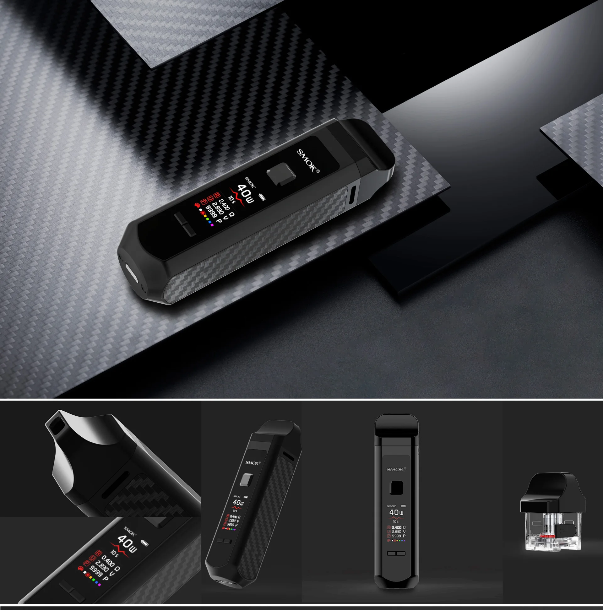 SMOK RPM40 Pod Комплект Vape 1500 мАч об/мин 40 4,3 мл картридж об/мин сетчатая катушка 4,5 мл Nord Pod RBA электронная сигарета испаритель VS Novo 2