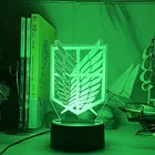 Ночник из аниме атака на Титанов, светодиодный светильник с логотипом для детей и мальчиков, настольная лампа в японском стиле аниме для спальни с мангой