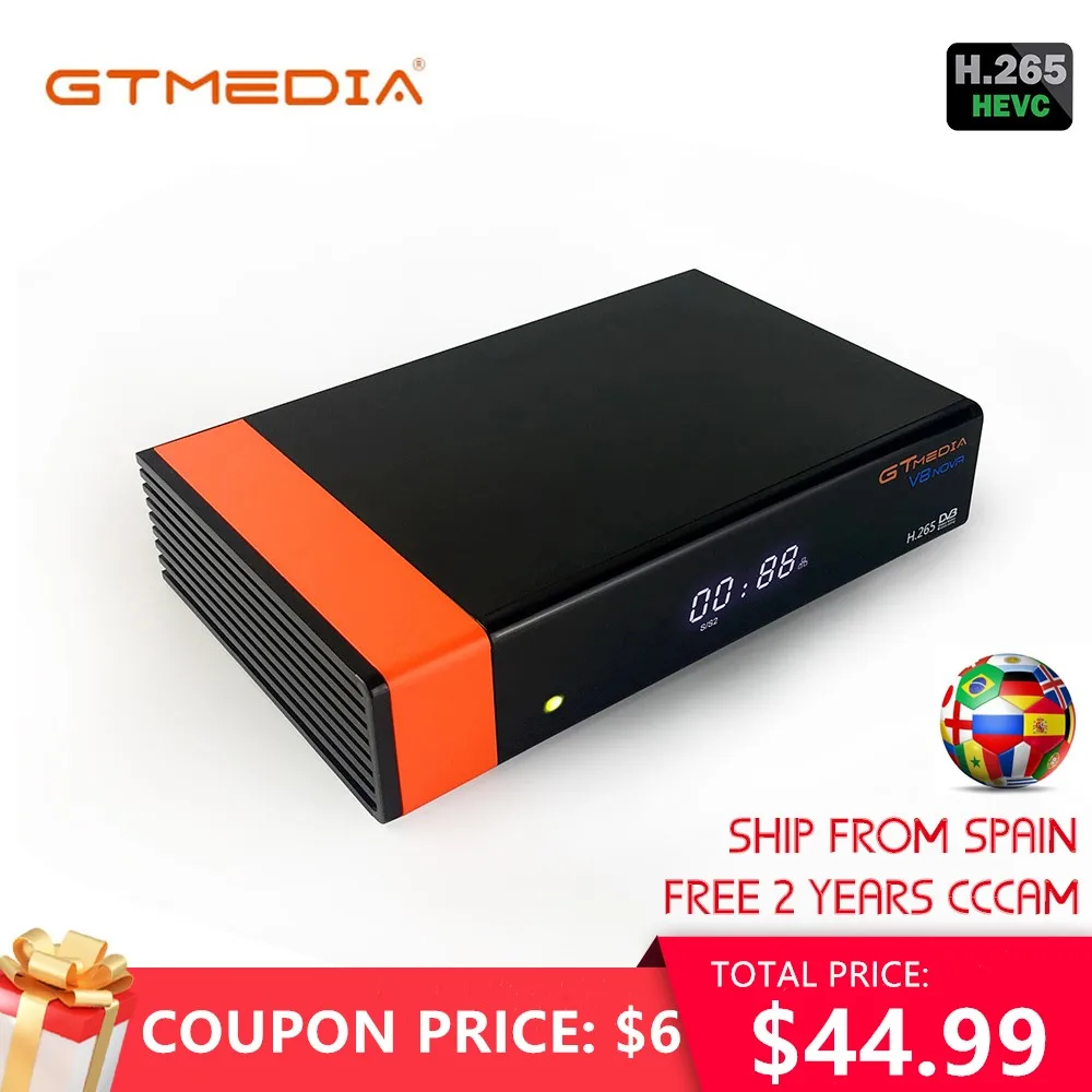 Gtmedia V8 NOVA от Freesat V8 супер ТВ приемник Поддержка встроенный wifi H.265 DVB-S2 cline cccam Box Испания ТВ Декодер
