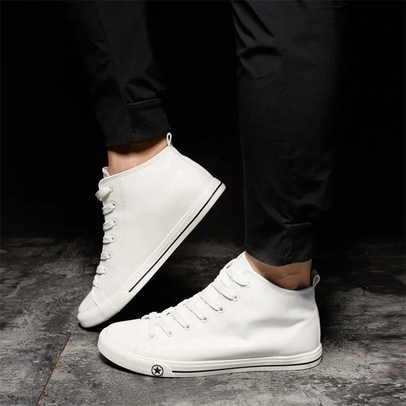 Модные кроссовки из искусственной кожи повседневная Вулканизированная обувь на