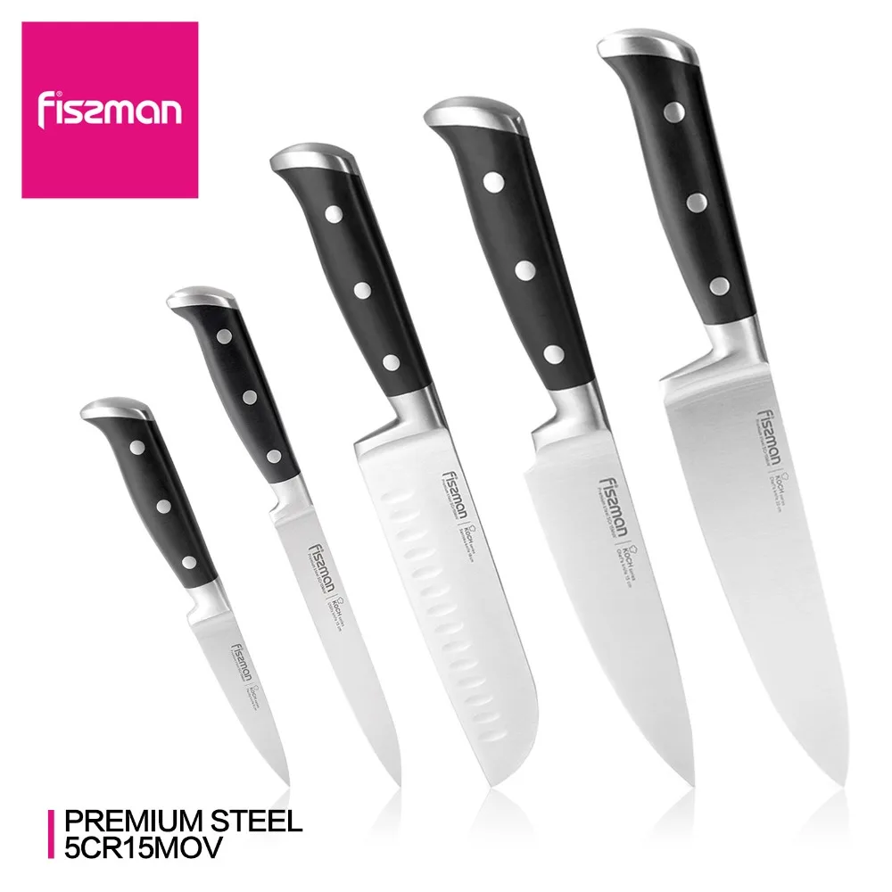 FISSMAN KOCH серии немецкие Стальные Кухонные ножи шеф-повара Santoku нож для нарезки
