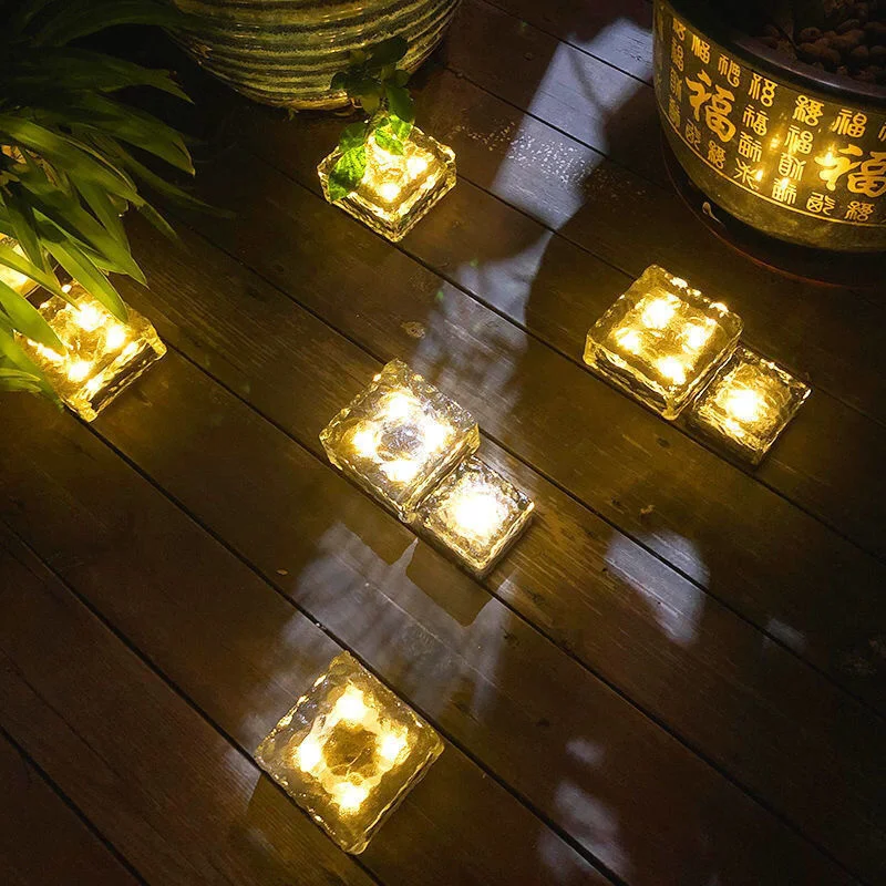 

Solar Energy Ice Cube Lamp Sun Charging Light Control Automatic Switch Waterproof Garden Lawn Decorative Lights Floor THB5104