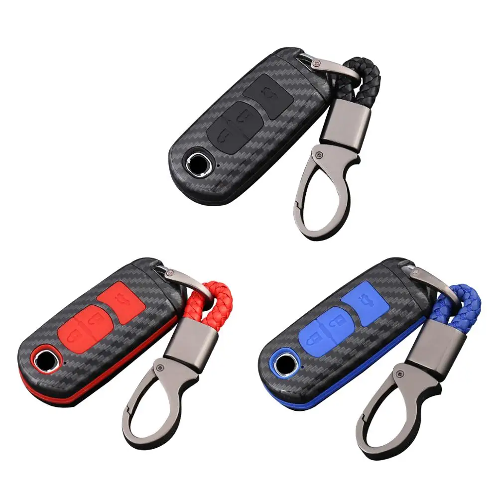 Углеродное волокно ключа автомобиля чехол смарт ключ 3 кнопки защиты Shell