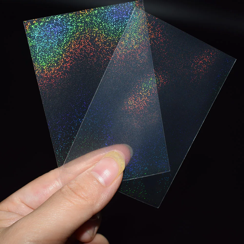 100pcs 57x87mm Quicksand Small Card Transparent Laser Clear Sleeves Korea Idol Photo Protector Trading Cards Shield Cover | Спорт и