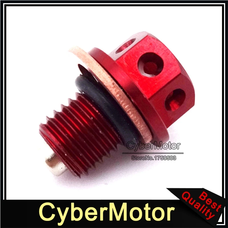 Красный магнитный дренажный болт для китайского 50cc 90cc 110 125 140 150 160cc Lifan YX Zongshen Loncin Pit Dirt Motor Bike
