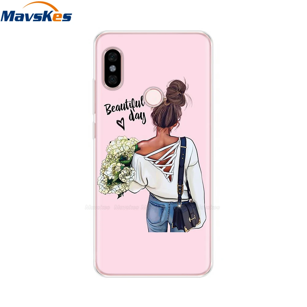 Soft TPU Case For Xiaomi Redmi Note 7 6 Pro 5 Pro Cover Transparent Coque Cute Flowers Animals Cases for Redmi Note 7 Pro Case