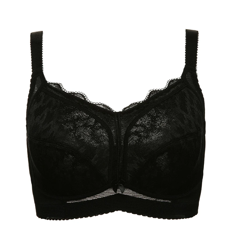 Plus Size Women's Minimizer Bra Lace Full Cup Wirefree Non-Padded Lingerie For Female 75 80 85 90 95 100 105 110 C D E F G H I J