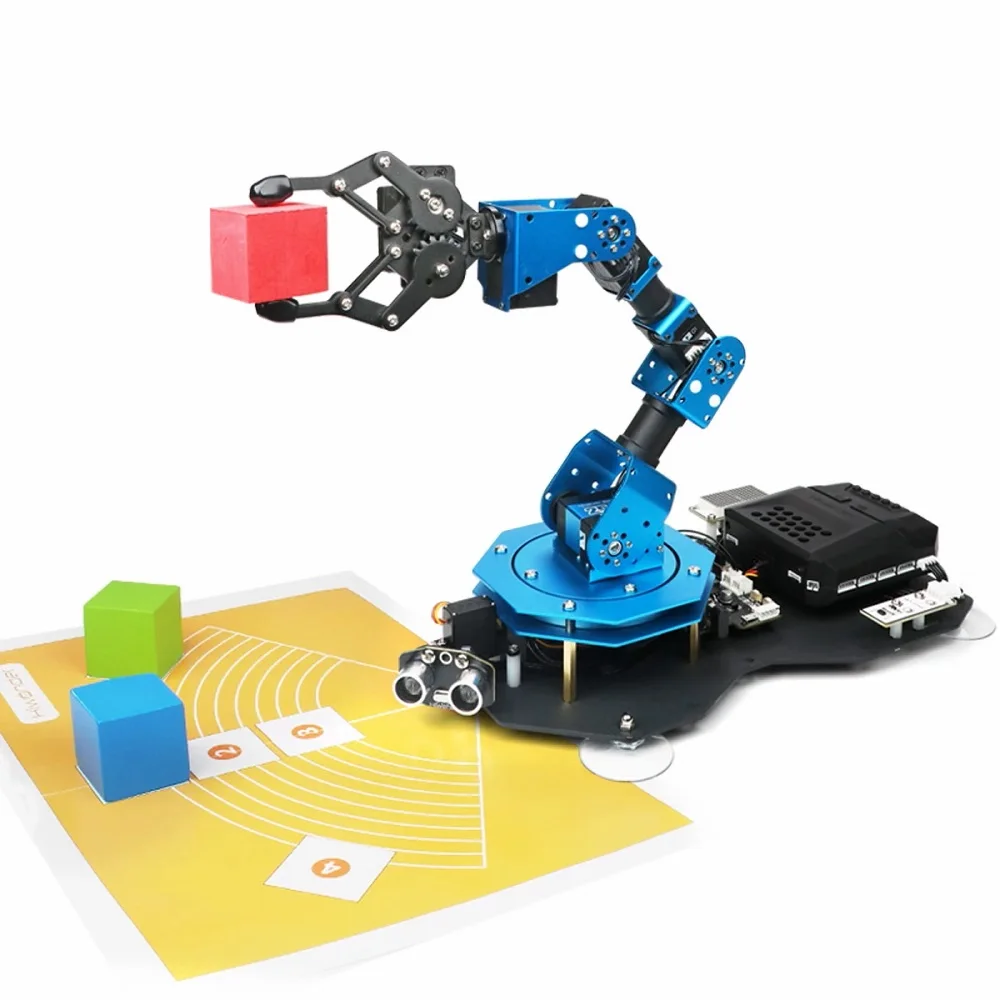 New Intelligent 6 DOF Robotic Arm Support Scratch & Python Assemble Programmable Robotic Kit