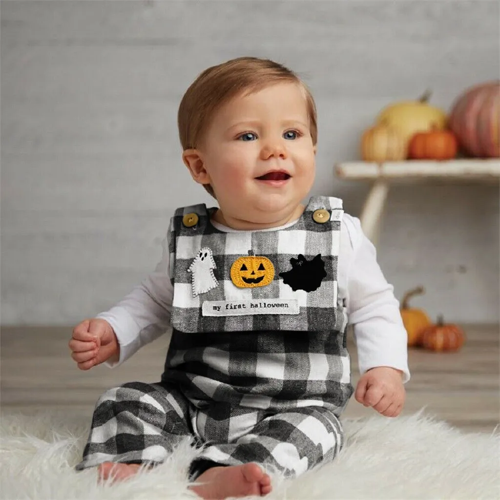 JAYCOSIN/костюм на Хэллоуин для маленьких мальчиков и девочек Комбинезон в клетку с