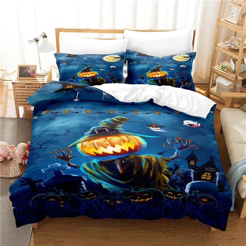 

Комплект постельного белья на Хэллоуин с пододеяльником и 3D-принтом