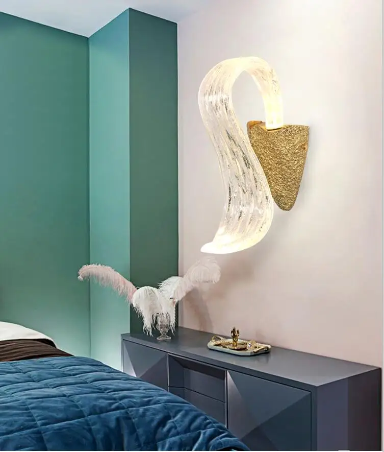 Post-modern light luxury all-copper wall lamp simple living room study bedroom villa designer sample marble | Лампы и освещение