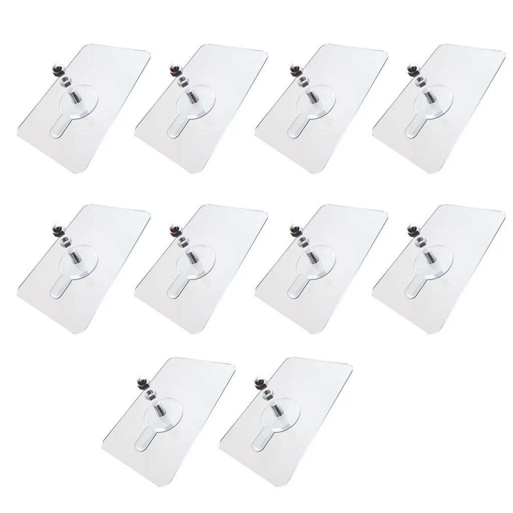 10pcs Home Nail Free Wall Hook Screw Adhesive Non-Trace No Drilling for Bathroom Kitchen Organizer Hooks Storage hooks | Дом и сад