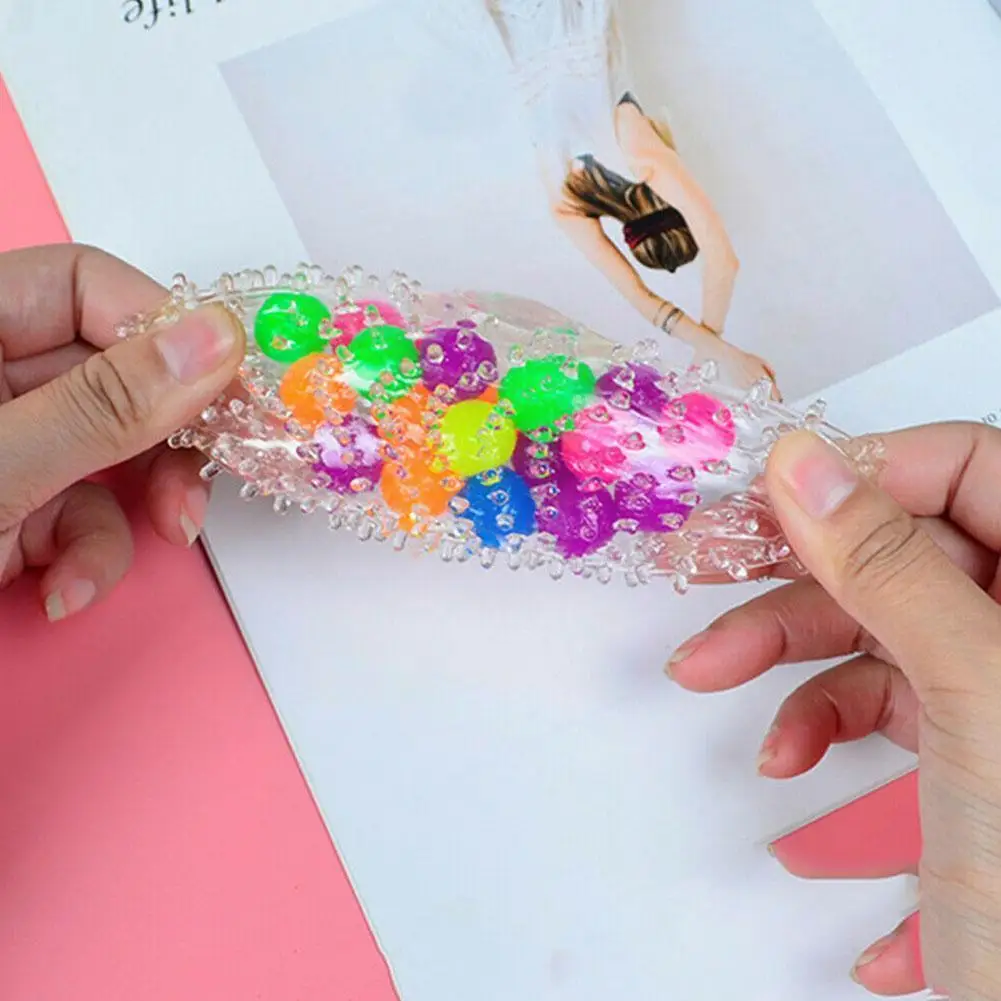 

Глитч вентиляционный шар красочная сжимаемая Виноградная игрушка прозрачные антистрессовые шарики снятие стресса зажим Антистресс мяч дл...