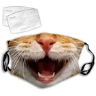 Симпатичная Пылезащитная маска с принтом кошки модная маска для лица с фильтром для улицы маска с крышкой для рта многоразовая маска для лица унисекс